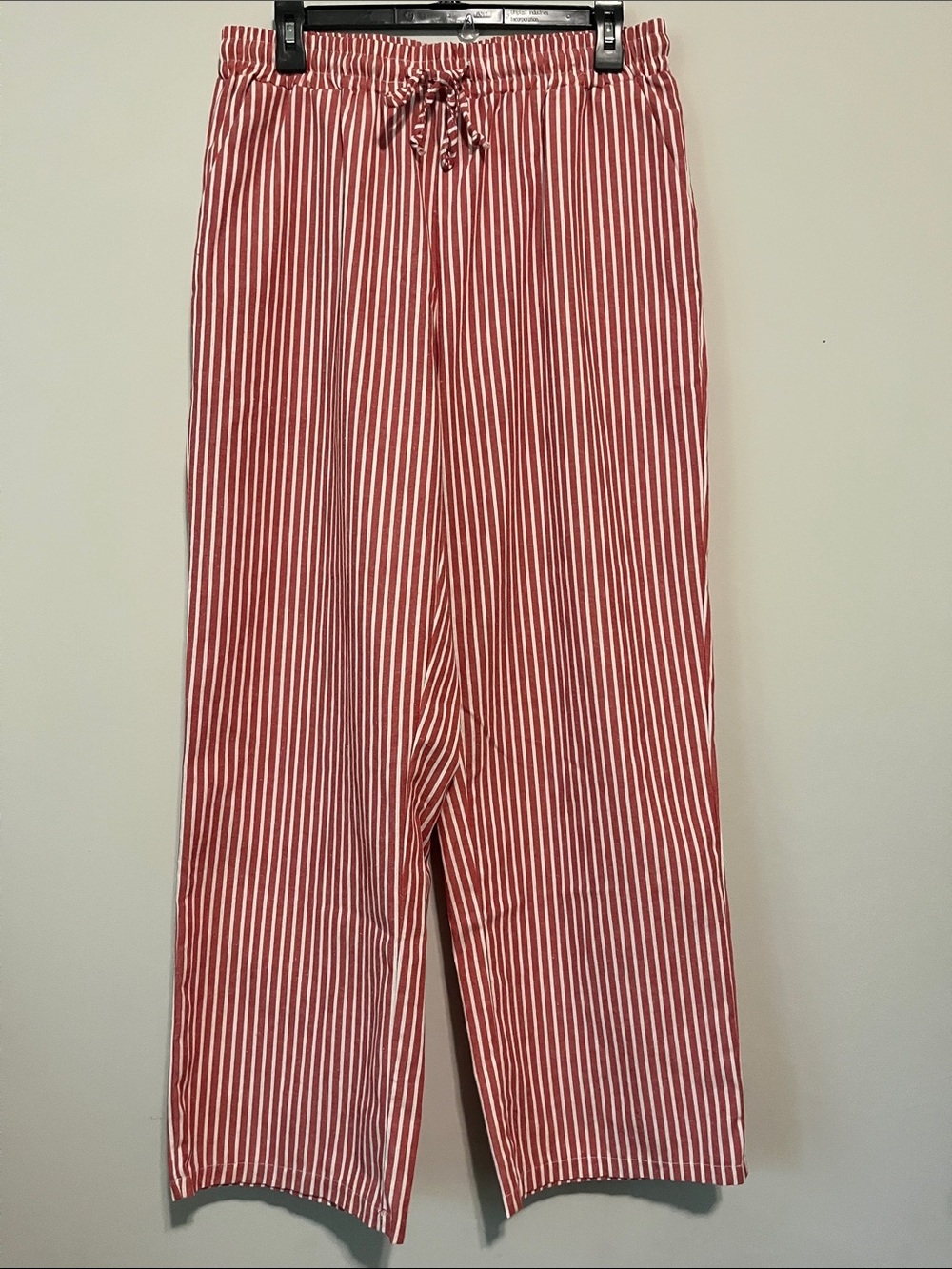 Women’s red and white drawstring pants